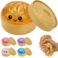Glitter Dumplings Squishy Toy, Crazy Fun Dumpling Squishy Glitter with Box, Stretchable Squishies Dumpling Squeeze Stress Balls Fidget Sensory Squishy for Holiday (Pink)