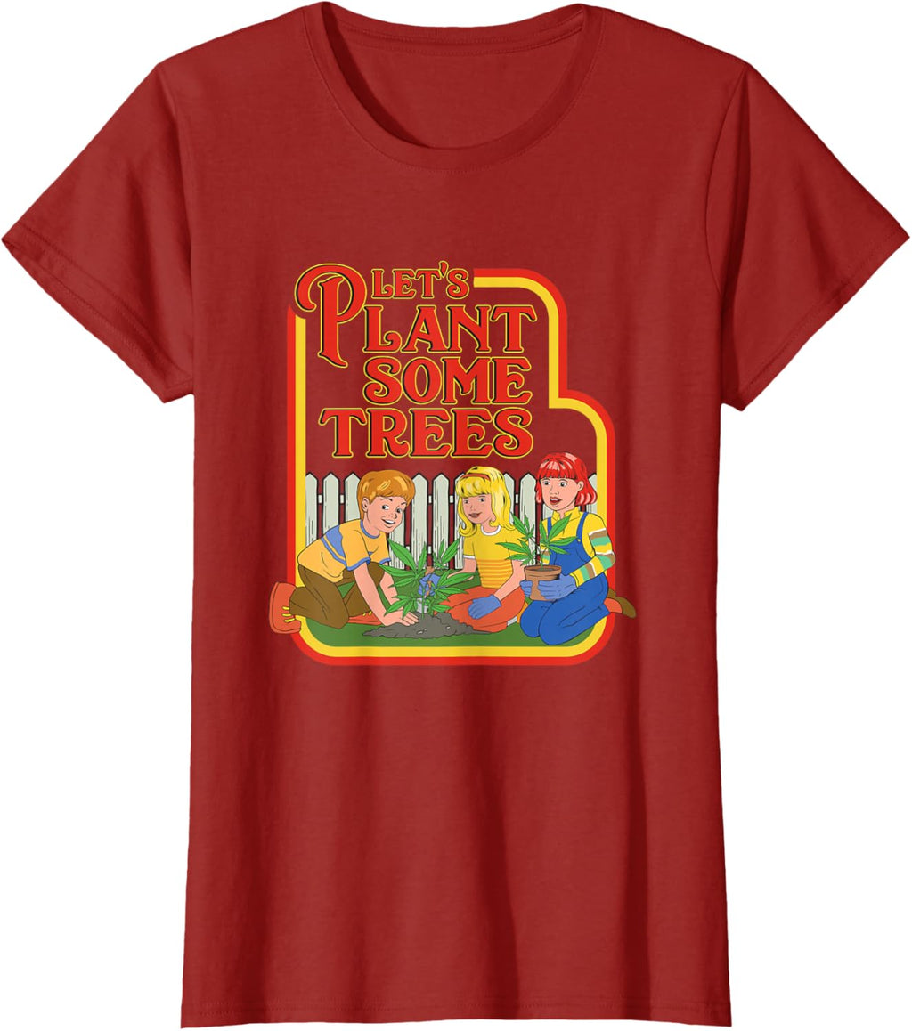 Let’s Plant Some Trees Cannabis Humor Marijuana Funny Weed Short Sleeve T-Shirt